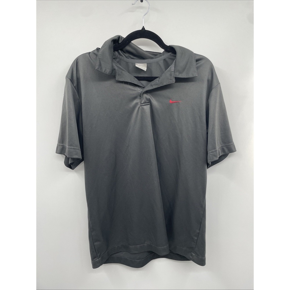 Nike The Athletic Dept Polo Men's Large Gray Swoosh Logo Golf Shirt Performance
